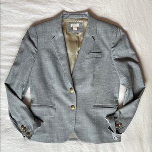 J. Crew Classic Gray Blazer with Gold Accents
